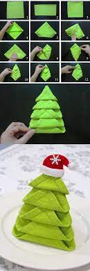 Christmas Tree Napkin Folding More Kerstafels Servet Vouwen Kerstversiering