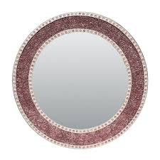 Enjoy free shipping on most stuff, even big stuff. 24 Rose Gold Blush Framed Round Crackled Glass Mosaic Decorative Accent Wall Mirror