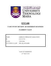 The micro focus software university program partnering with universiti teknologi mara (uitm) has reversed that trend and is creating a successful career path for malaysian software testing professionals. Case Study Individual Pdf Ent 600 Case Study Review Ecommerce Business Fashion Valet Name Amirah Athirah Bt Jamaluddin Id 2017411748 Class As2026m4 Course Hero