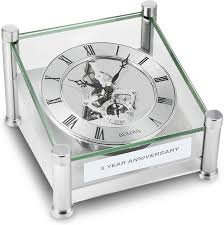 Bulova clocks are complete with a warranty; Amazon Com Bulova B9850 Quantum Tabletop Clock Brushed Silver Home Kitchen