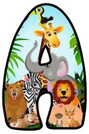 Print out the letters you need to spell out your class name or topic title, or post around your classroom as a handy alphabet writing aid. Buchstabe Letter A Jungle Safari Party Safari Party Safari Theme Birthday