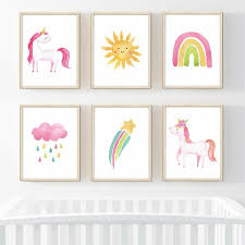Perfect for little girls decor or a whimsical teen room! Kids Unicorn Wall Art Wayfair