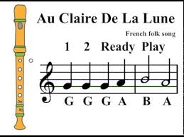 Recorder Song Au Claire De La Lune Youtube Bag Recorder Songs Elementary Music Music Classroom