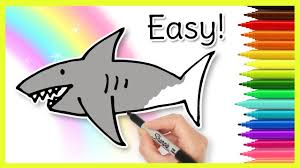 Art projects for kids and the whole family! How To Draw A Shark Easy Kids Drawing Tutorial Youtube