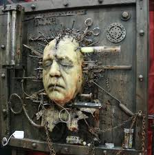 Weird installation of haunted house art