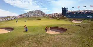 Four golfers, playing two balls in alternating sequence plot their way around the course in well under 3 hours in a morning match. The 149th Open At Royal St George S The Open