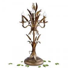 Tischlampe Gross Tischleuchte Schreibtischlampe Getreide Aehre Gold