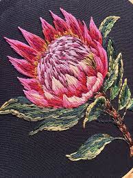 Protea Embroidery Hoop Etsy Japanese Embroidery Embroidery Flowers Crewel Embroidery