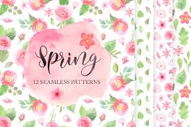 Find the best free images about fabric texture. 12 Spring Seamless Pattern Set In Patterns On Yellow Images Creative Store