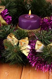Christmas Composition With Candles And Decorations In Purple Stock Photo Picture And Royalty Free Image Image 17045623
