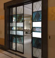 Porte Coulissante En Vitrail Stained Glass Door Door Glass Design Glass Design