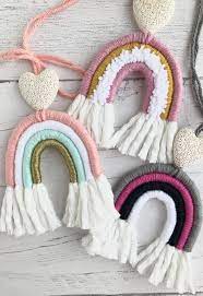 Diy Macrame Rainbow Keychain Kit Diy Rainbow Car Diffuser Kit Etsy Rainbow Macrame Rainbow Keychain Keychain Craft