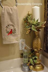 Install the shelves to narrower bathroom spaces to get a handsome amount of storage spaces and also organize the toiletries by stacking a few crates, would make a great bathroom storage unit! Cute Bathroom Decorating Ideas For Christmas 2014