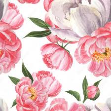 Seamless pattern, vector flowers, scrapbook digital paper, seamless floral pattern. Free Vector Peony Flowers Watercolor Pattern Seamless Floral Botanical Watercolour Style Vintage Textile