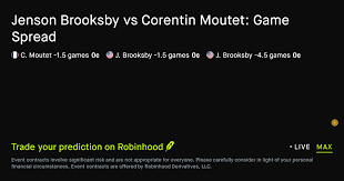 July 28, 2026: Jenson Brooksby vs Corentin Moutet: Game Spread Tennis Prediction Market