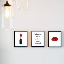 Lipstick Wall Art Makeup Wall Art Digital Download Red Etsy Lipstick Quotes Beauty Posters Makeup Wall Art