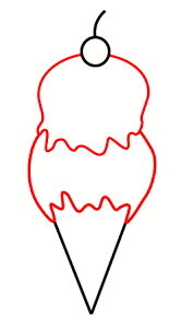 Using a picture of an ice cream cone for reference, i begin by using the white quartz colored pencil to draw a triangle for the for the cone, i go along the edges of it with gold, making it uneven like a real waffle cone would be. Drawing A Cartoon Ice Cream Cone