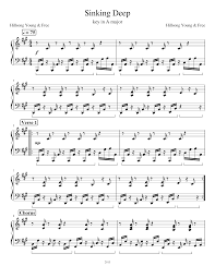 sinking deep sheet music for piano