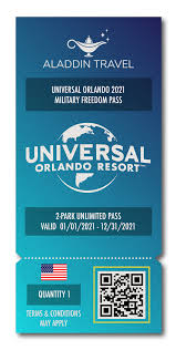 It may take up to 10 working days for you to receive your new pass, so do apply in time. 2 Park Universal Orlando 2021 Military Freedom Pass Child Aladdin Travel