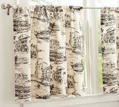 fishing village toile cafe curtain