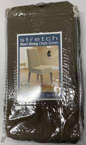 Stretch pique box cushion dining chair slipcover. Sure Fit Stretch Pique Shorty Dining Room Chair Slipcover Taupe X4 For Sale Online Ebay