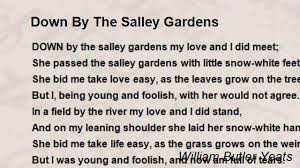 Down By The Salley Gardens Poem By William Butler Yeats Poem Hunter Garden Poems Poems Yeats Poems