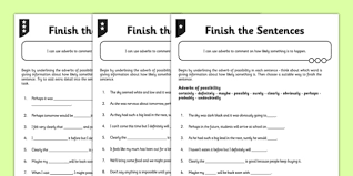 Sentences are taken from the twinkl originals story 'under the lights'. Worksheet Of Adverbs Differentiated Adverbs Of Possibility