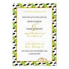 Elegant Jamaica With Gold Script Wedding Invitation Zazzle Com Script Wedding Invitations Wedding Invitations Custom Wedding Invitations