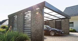 Gabionen Doppelcarport Von Stephan Beyer In Ein Carport Kann Ein Schuppen Oder Ein Dachboden Integriert Werden Es Doppelcarport Carport Bausatz Doppelgarage