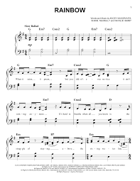 1986 reissue by hal leonard corporation. Kacey Musgraves Rainbow Sheets Sheet Music Notes Sheet Music