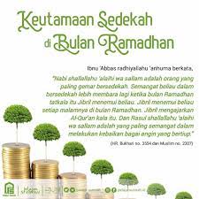 Terdapat beberapa ibadah yang dapat dijalankan ketika bulan ramadhan, di antaranya adalah puasa, salat tarawih, tadarus, dan bersedekah. Keutamaan Sedekah Di Bulan Ramadhan Ibnu Abbas Radhiyallahu Anhuma Ia B Fitra Dev