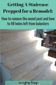 Modern indoor/ outdoor stair treads can be made from a variety of wood species. Staircase Remodel Prep Removing Railing And Filling Holes