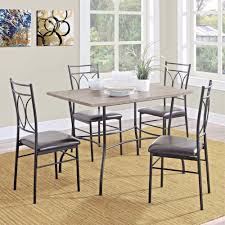 Wood Metal Dining Set 5 Piece Table Chairs Kitchen Room Breakfast Home Furniture Rustic Kitchen Table Sets Cheap Dining Table Sets Cheap Dining Room Sets