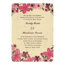 Retro Pink Flowers Catholic Wedding Invitation Zazzle Com Catholic Wedding Invitations Wedding Invitations Catholic Wedding
