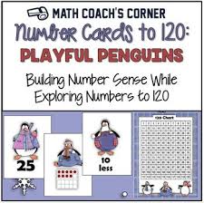 common core number cards to 120 playful penguins w activities