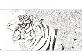 Chinese Tiger Flowers By Rijio On Deviantart Chinese Tiger Animal Coloring Pages Flower Sketches