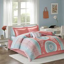 See more ideas about coral bedding, coral bedding sets, bedding sets. Beautiful Blue Aqua Teal Coral Pink Girl Bohemian Boho Comforter Sheets Set Ebay