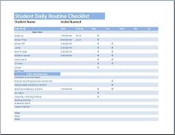 Student Daily Routine Checklist At Wordtemplatesbundle Com