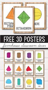 Free 2d Shape Posters 3d Shape Posters Farmhouse Classroom Decor Shape Posters Free Classroom 3d Shape Posters