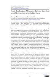 Check spelling or type a new query. Pdf Desain Pembelajaran Matematika Berbasis Gamifikasi Untuk Meningkatkan Minat Belajar Siswa