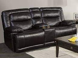 Amazon Com Ncf Furniture Topeka Dual Power Motion Recliner Loveseat In Black Kitchen Dining Love Seat Recliner Furniture