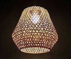 Amazon Com Arturesthome Handicraft Bamboo Lamp Shades Countryside Pendant Lights Home Decoration Lighting For Living Room Restauran Lamparas Casitas Cestas