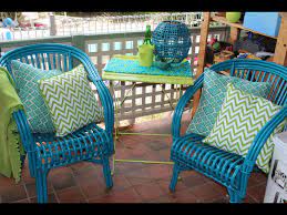 Chairs Painted In Rustoleum Lagoon And Table In Key Lime Outdoor Furniture Makeover Outdoor Furniture Sets Patio Chairs