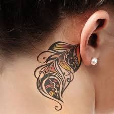 Mixed 8 sheets tribal tattoo designs black gun snake tatoo fake. 30 Cute Behind The Ear Tattoos For Women
