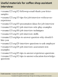 top 8 coffee shop assistant resume samples