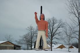 The giant buffalo statue was designed by sculptor elmer petersen, who also worked as an art professor at jamestown the world's largest buffalo statue isn't the only attraction in jamestown! Giant Indian Statue Taken Near Buffalo Ny On Ny Turnpike Flickr