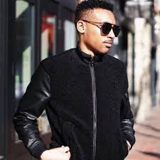 Zara Man Black Shearling Bomber Jacket With Faux Leather Sleeves Ref 4341 342 Hooded Jacket Men Leather Jacket Men Mens Jackets
