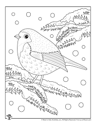 Bird and rainbow stained glass. Winter Snow Bird Coloring Page For Adults Woo Jr Kids Activities