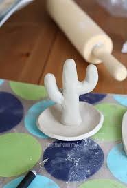 A stylish diy jewelry holder is just the answer! Clay Cactus Ring Holder Little Red Window