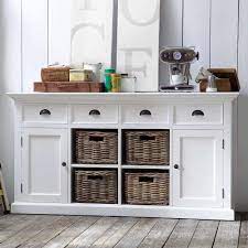 Check spelling or type a new query. Coastal French White Large Buffet With Basket Storage 63 White Buffet Furniture Wood Sideboard